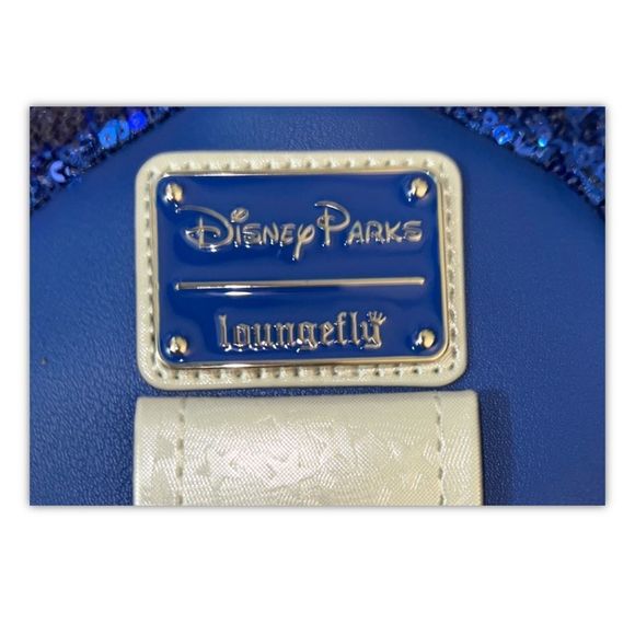 DISNEY Loungefly Make A Wish Blue Sequins Mini Backpack 2020 NWT - Picture 5 of 6